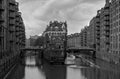 Speicherstadt Hamburg in Schwarz-Weiss